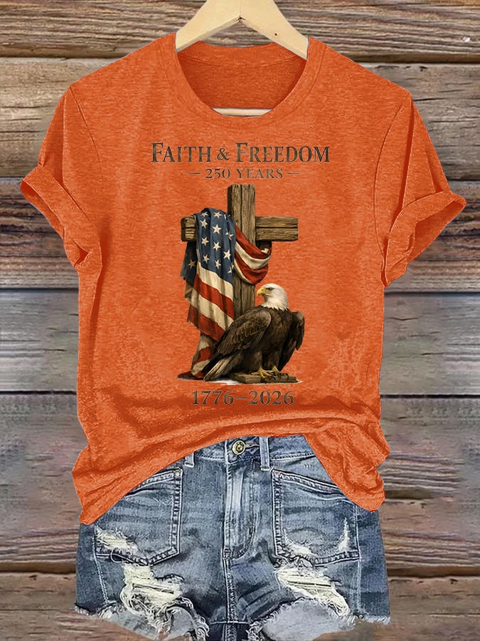 Women's Faith and Freedom 250 Years Print T-Shirt