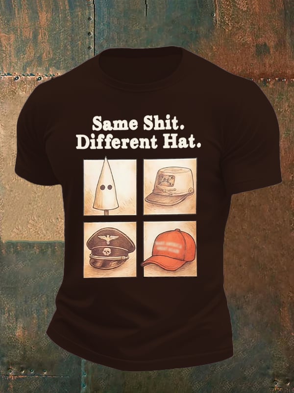 Men's Same Shit Different Hat Printed T-Shirt
