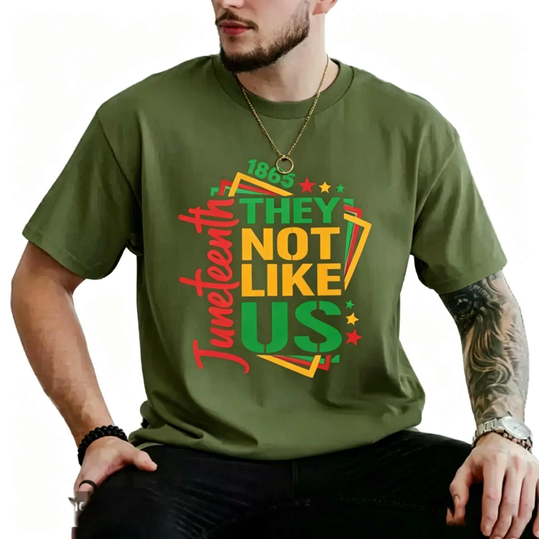 Men's They Not Like Us Juneteenth independence day T-shirt