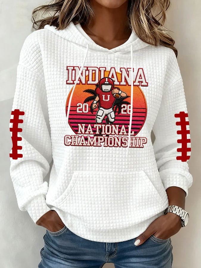 Women's Football Print Hoodie Sweatshirt