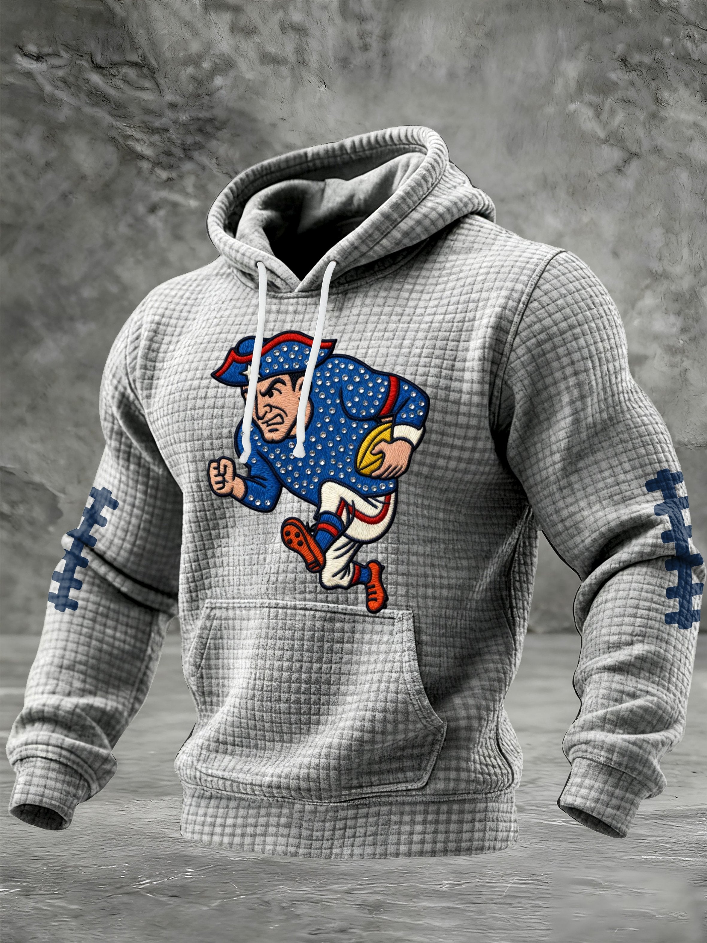 Men'S Football Printed Hooded Sweatshirt