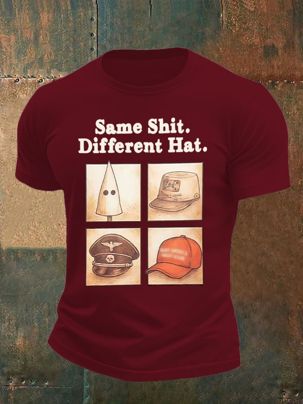 Men's Same Shit Different Hat Printed T-Shirt