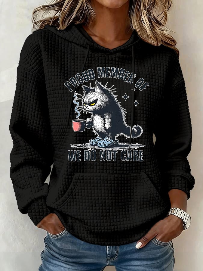 Women's Retro Funny Proud Member Of Club We Do Not Care Menopause Perimenopause Print Hoodie