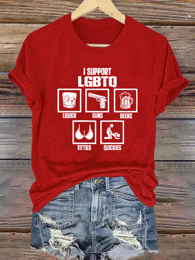 Women's I SUPPORT LGBTQ Printed T-Shirt