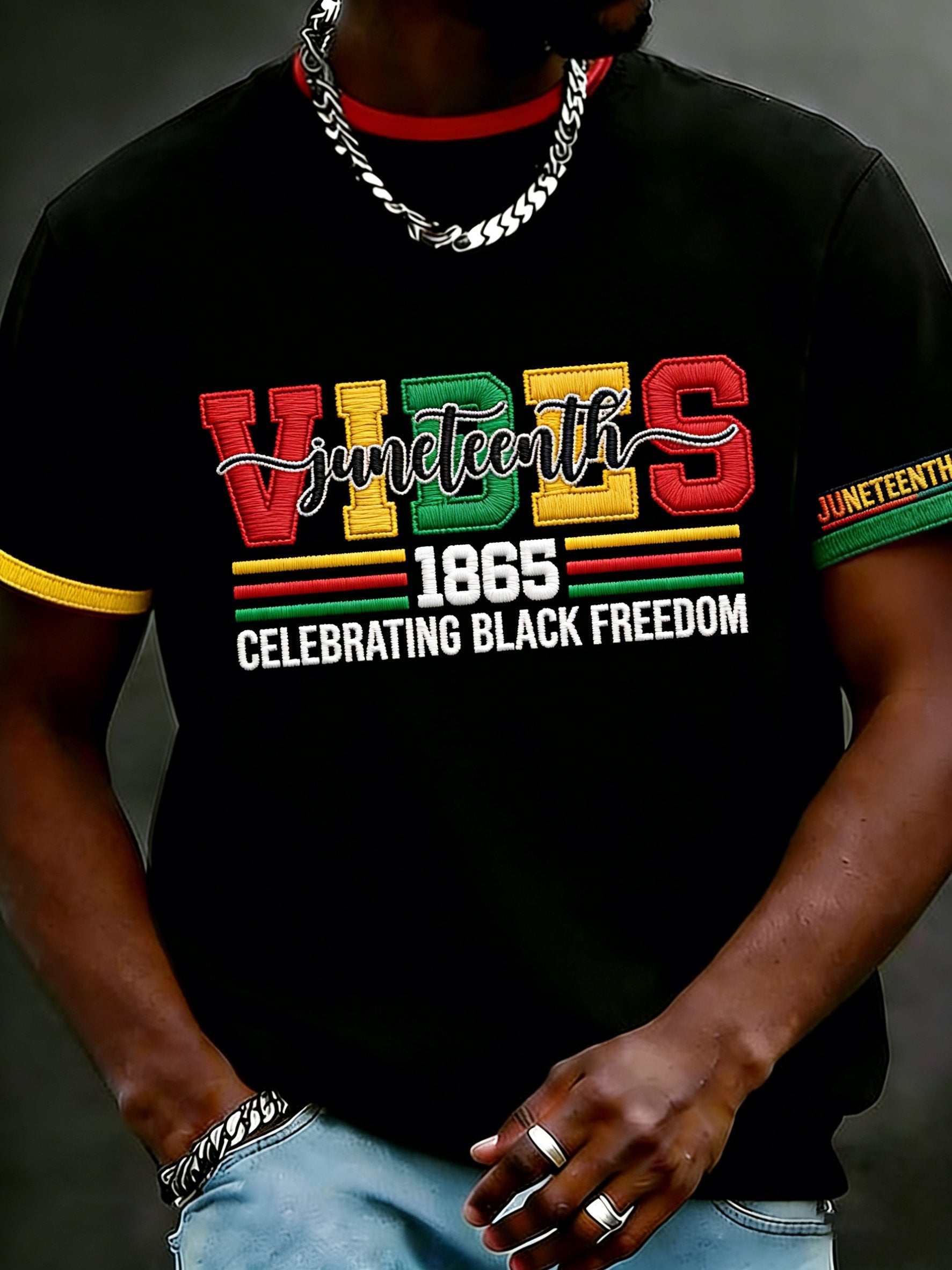 Men's Black Juneteenth Short-Sleeve T-Shirt
