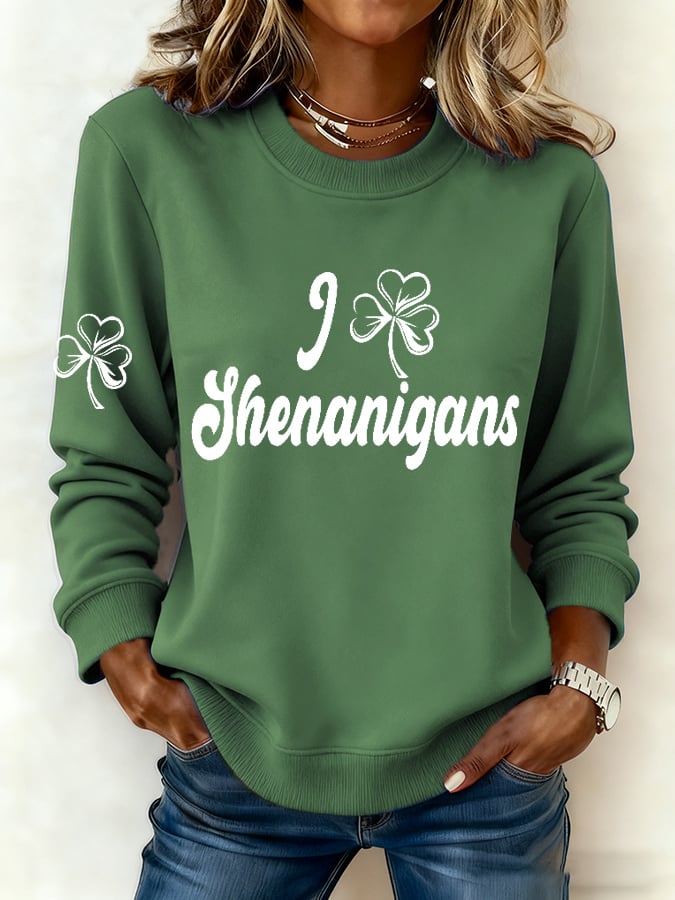 Women's Shenanigans Printed Long-Sleeve Sweatshirt