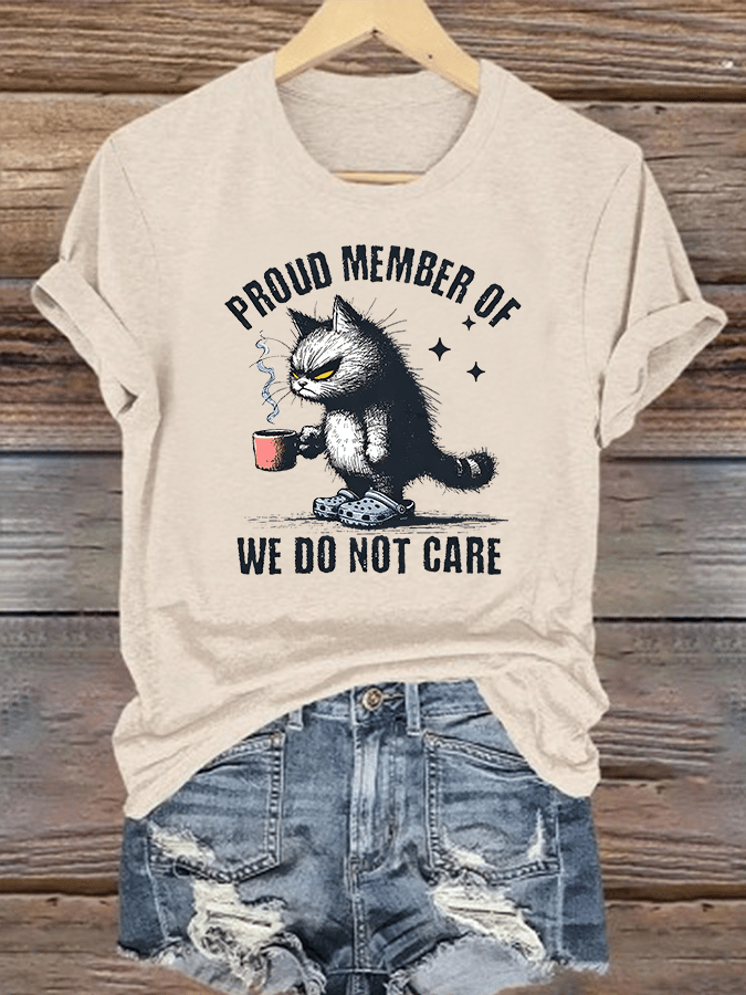 Women's Retro Funny Proud Member Of Club We Do Not Care Menopause Perimenopause Print T-Shirt