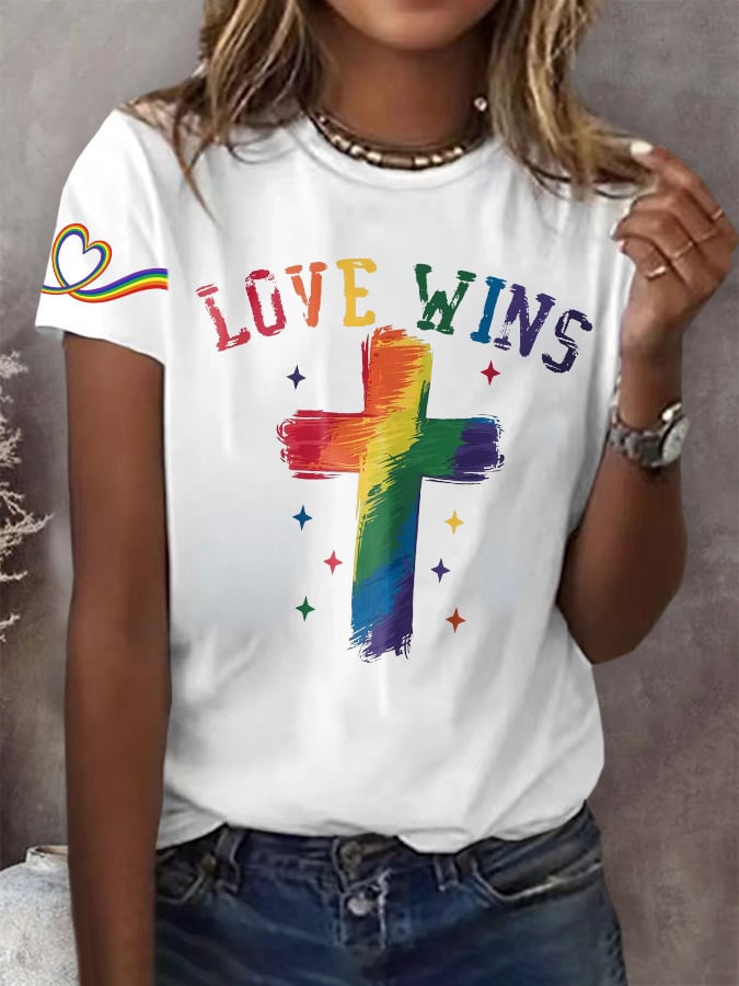Women's Pride Month Print Round-Neck T-Shirt
