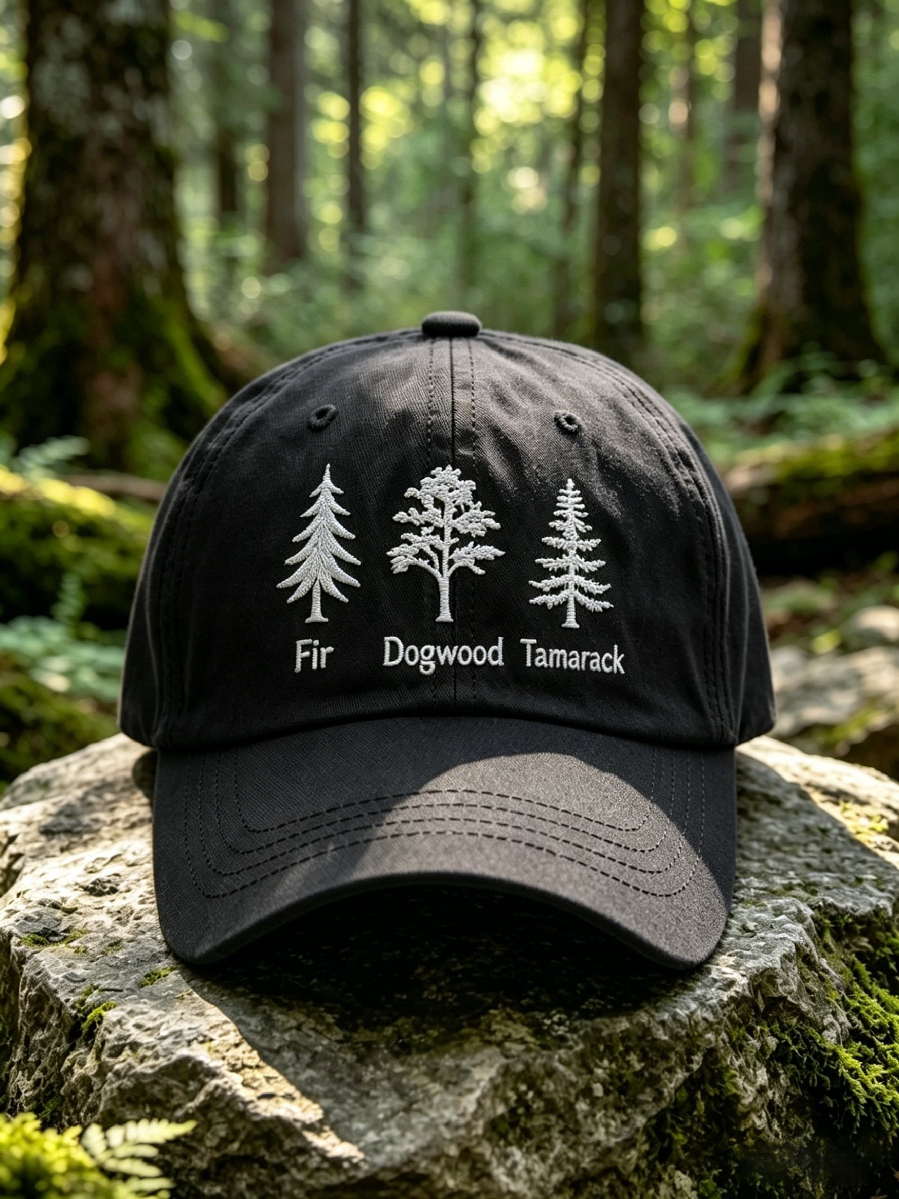 Retro Fir Dogwood Tamarack Save The Forest Service Print Baseball Cap