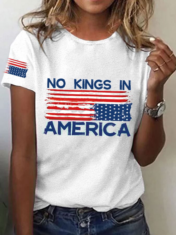 Women's No King in America Print T-Shirt