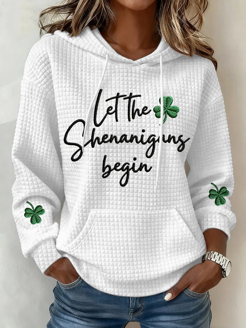 Women's Let Shenanigans Begin Printed Hooded Sweatshirt
