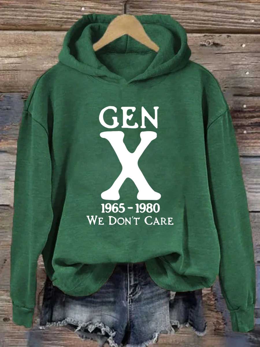 Gen X 1965-1980 We Don't Care Hoodie