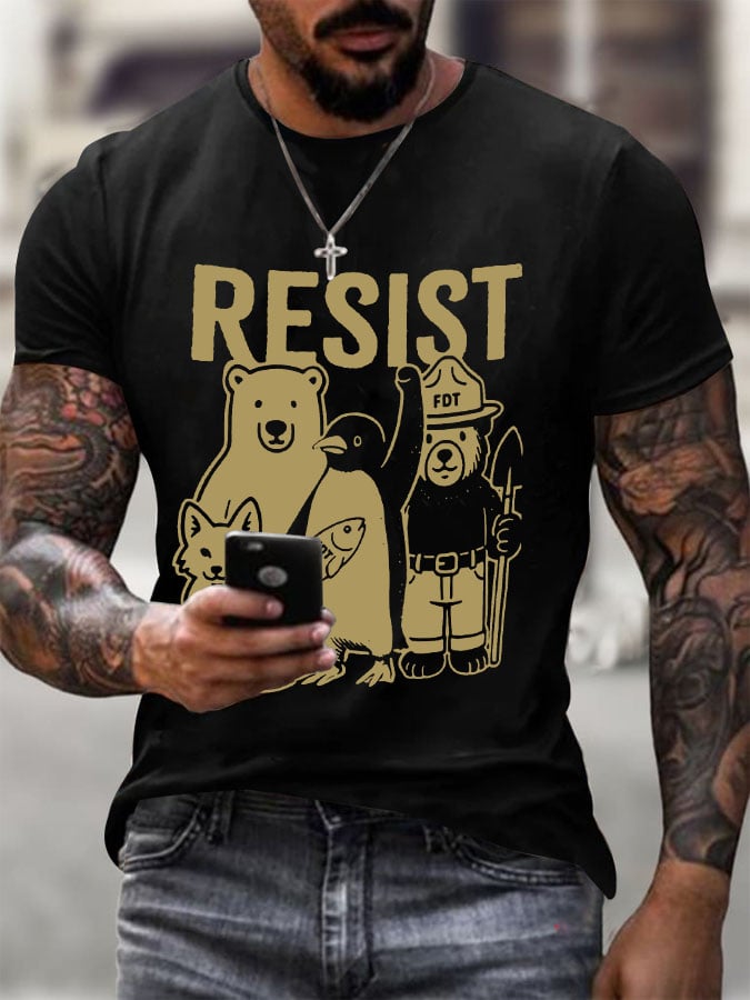 🔥Buy 3 Get 15% Off🔥Men's Penguins Resist Printed Round Neck T-Shirt