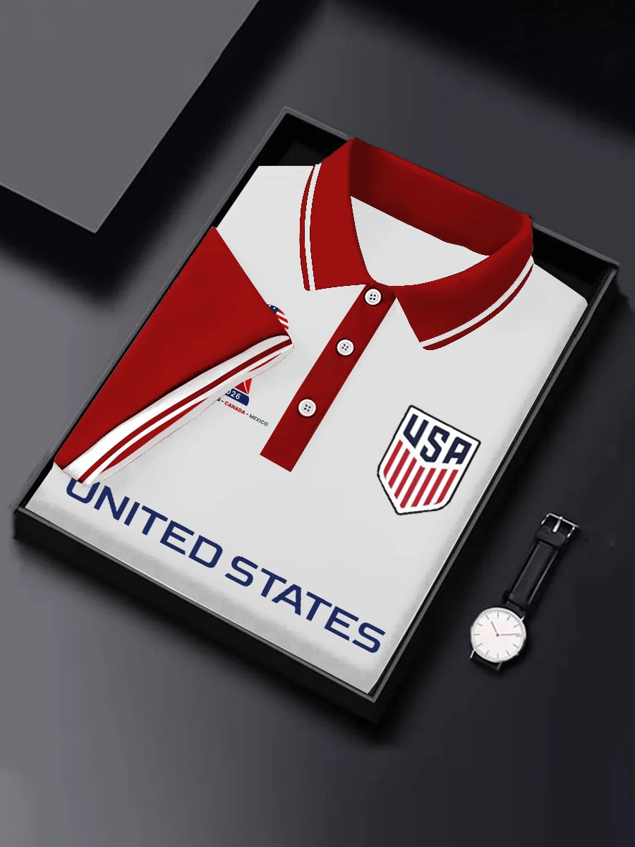 Men's USA Soccer Supporter Print Polo Shirt