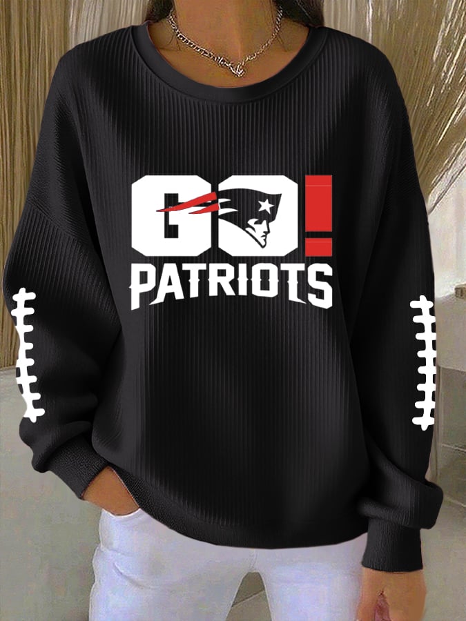 Women's Casual Rugby Textured Sweatshirt