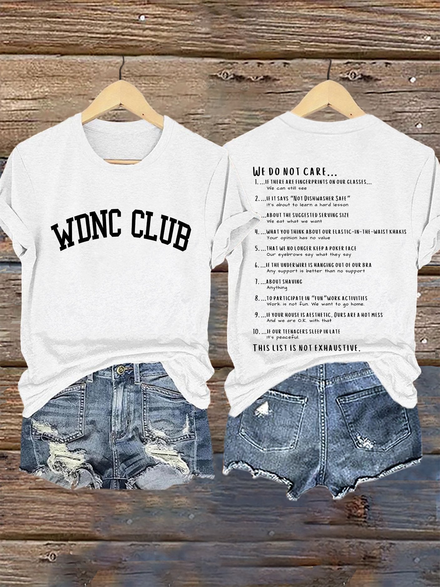 Retro Funny WDNC Menopause Perimenopause This List Is Not Exhaustive Print T-Shirt