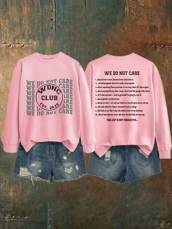 Women's Retro Funny Proud Member Of Club We Do Not Care Menopause Perimenopause Print Sweatshirt