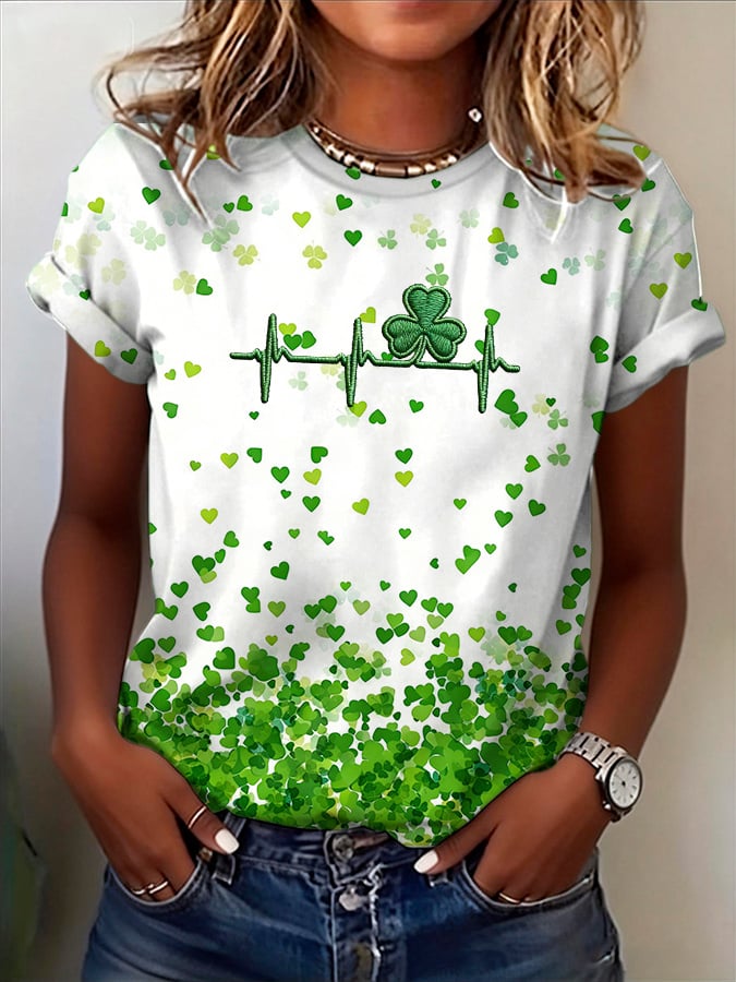 Women's St. Patrick's Day Slainte Print T-shirt
