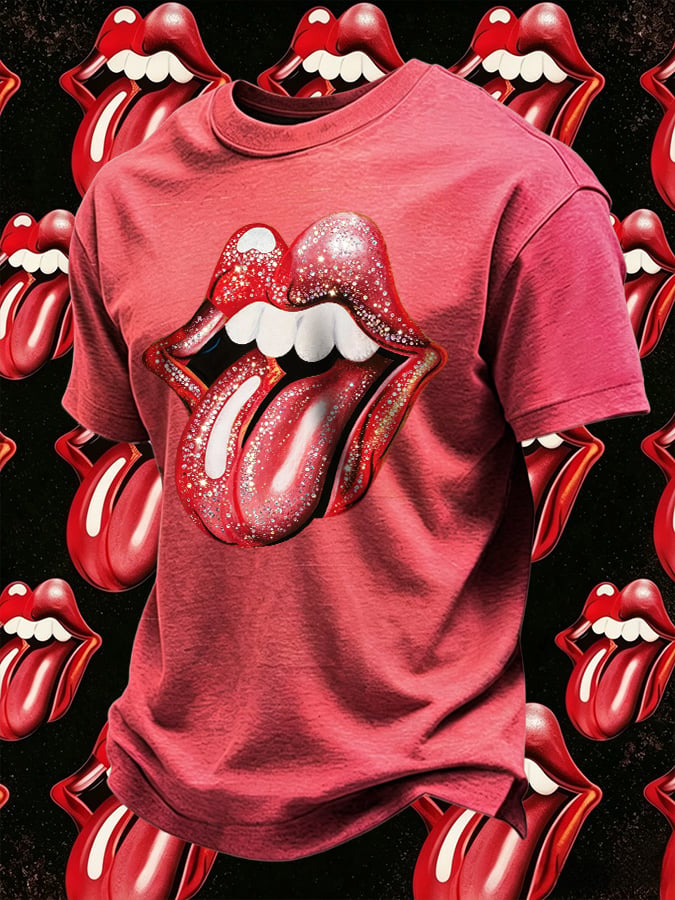 Men's Retro Foreign Tongues Print T-Shirt