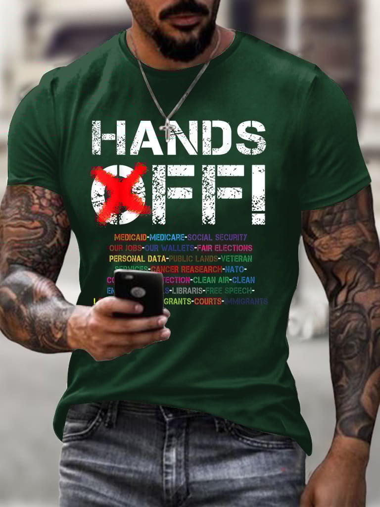 Men's Hands Off Protest Print T-Shirt