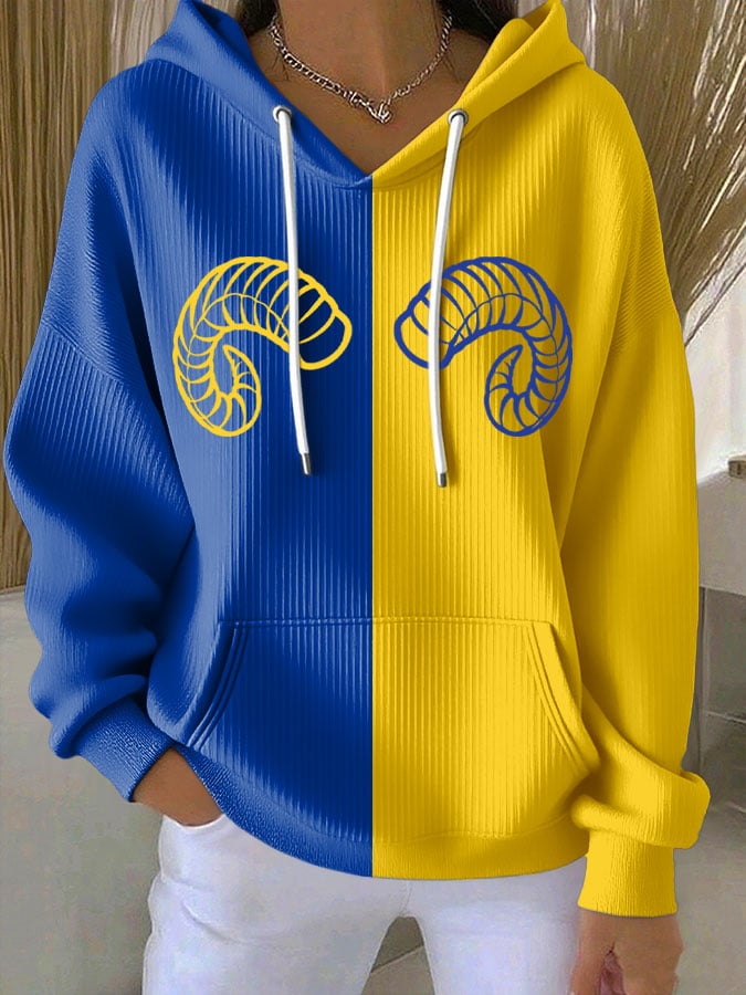 Women's Football Print Casual Hoodie