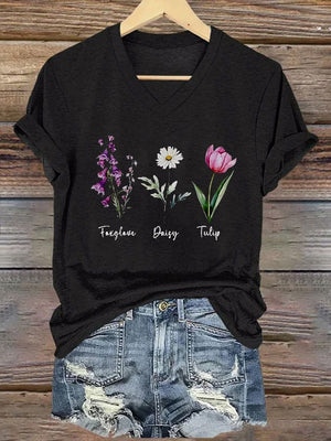 🔥Buy 3 Get 15% Off🔥Women's Floral FDT Print T-Shirt