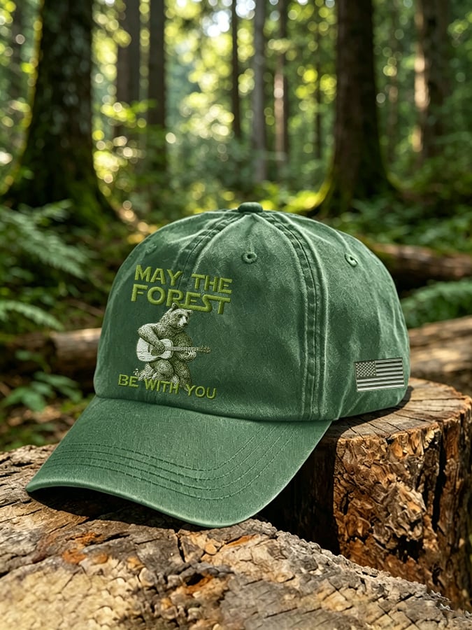Unisex Vintage May The Forest Be With You Printed Hat