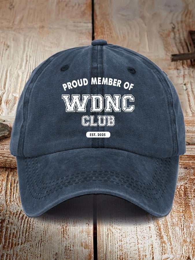 Retro Proud Member Of WDNC Club Est. 2025 Menopause Perimenopause Print Baseball Cap