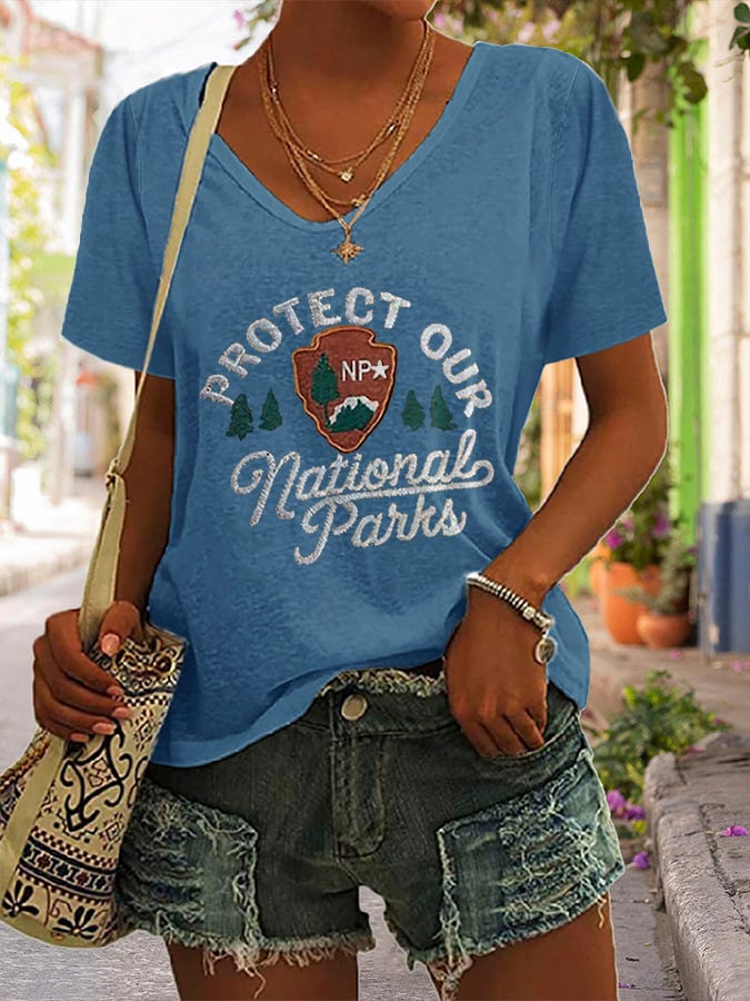 Women's Fashion Casual National Park Protection T-Shirt