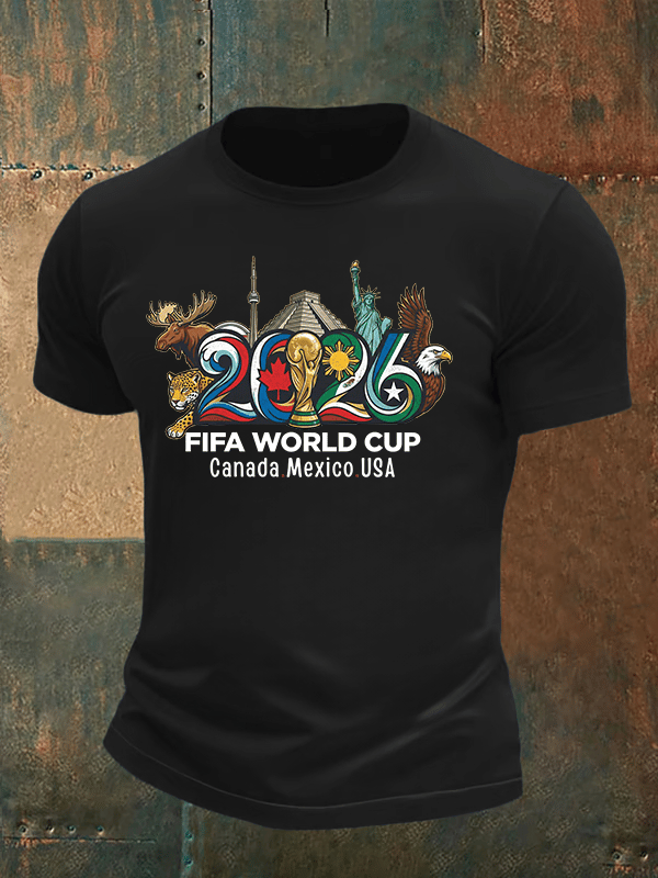 Men's 2026 Canada Mexico Usa Football T-shirt