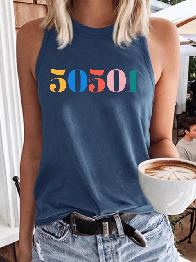 🔥Buy 3 Get 15% Off🔥Women's 50 Protests 50 States 1 Movement Print Crew Neck Tank Top