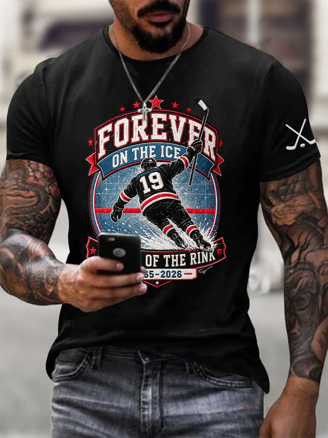 Men's Hockey Heritage Print Round Neck T-shirt