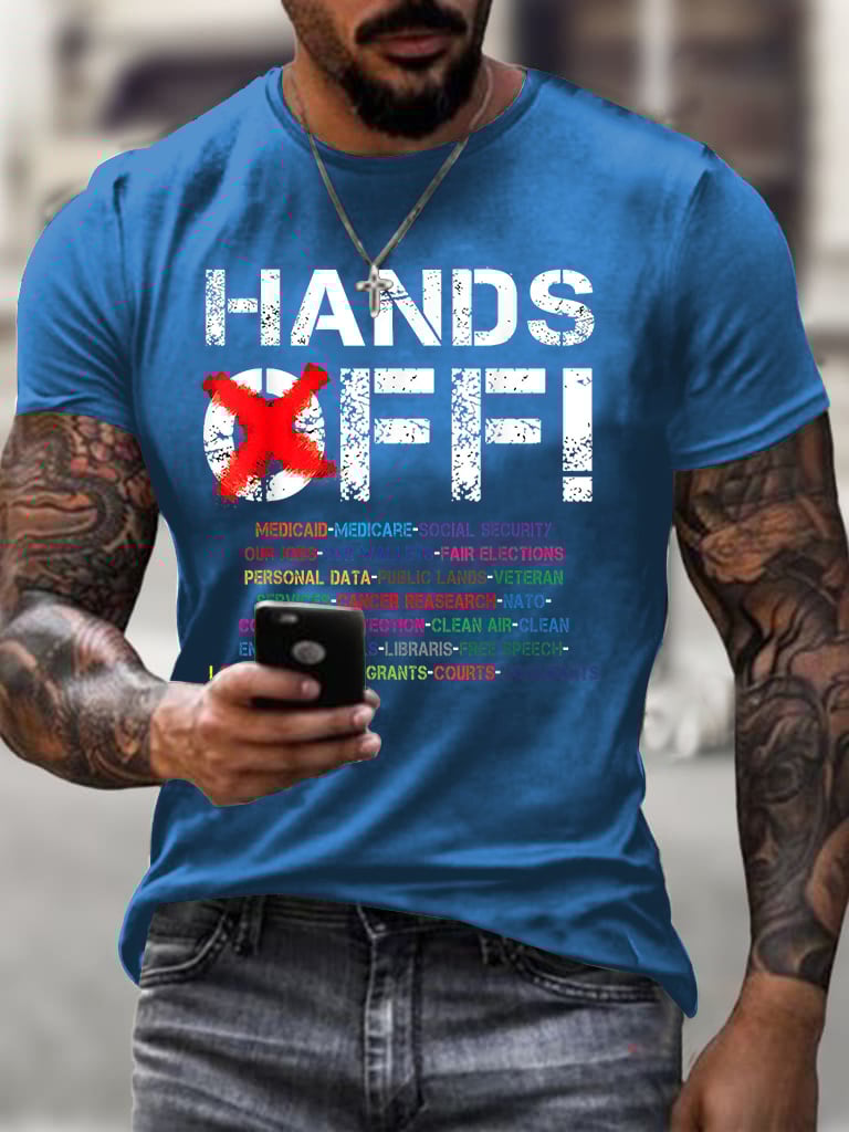 Men's Hands Off Protest Print T-Shirt