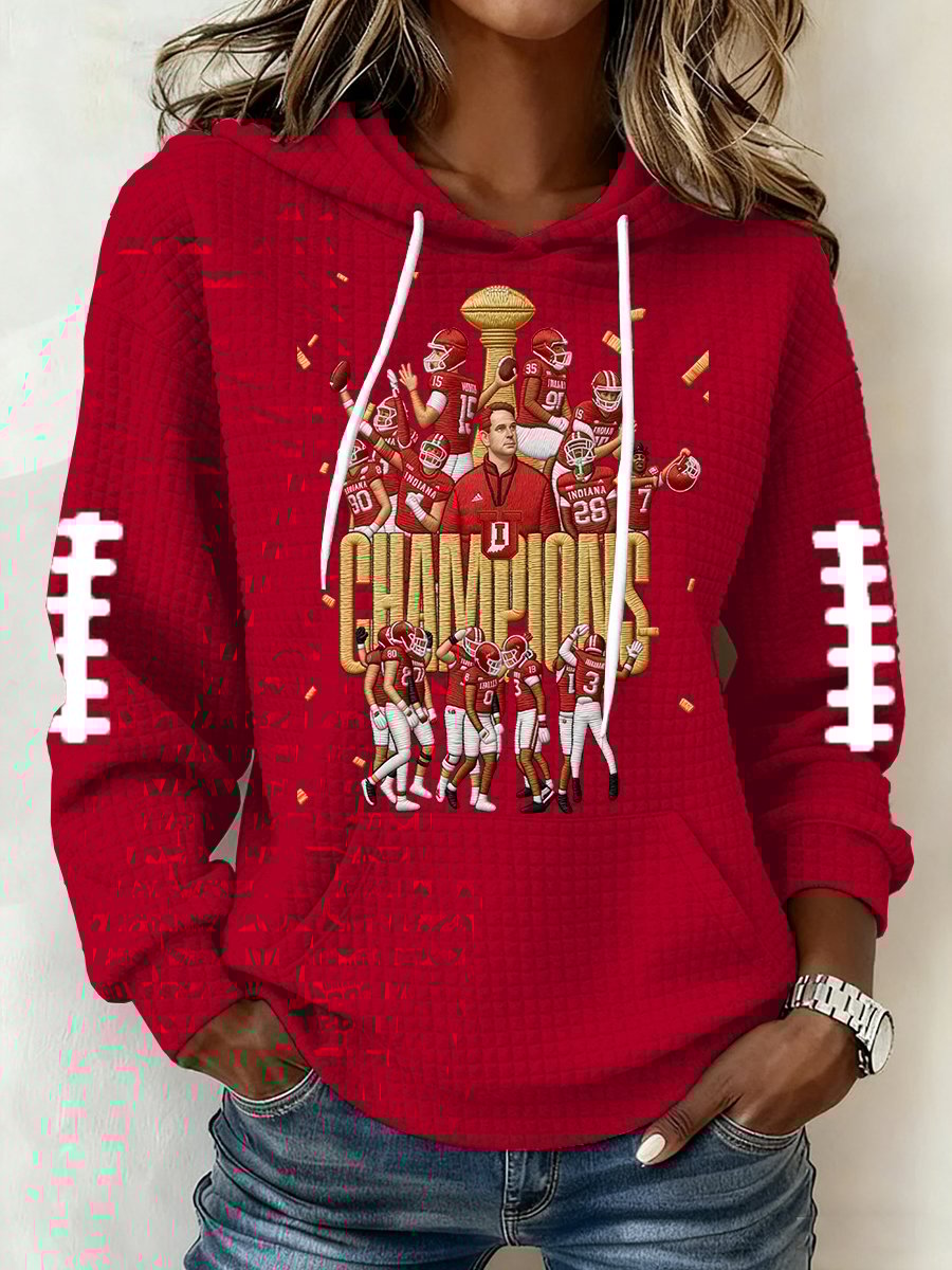 Women's Football Print Hoodie Sweatshirt