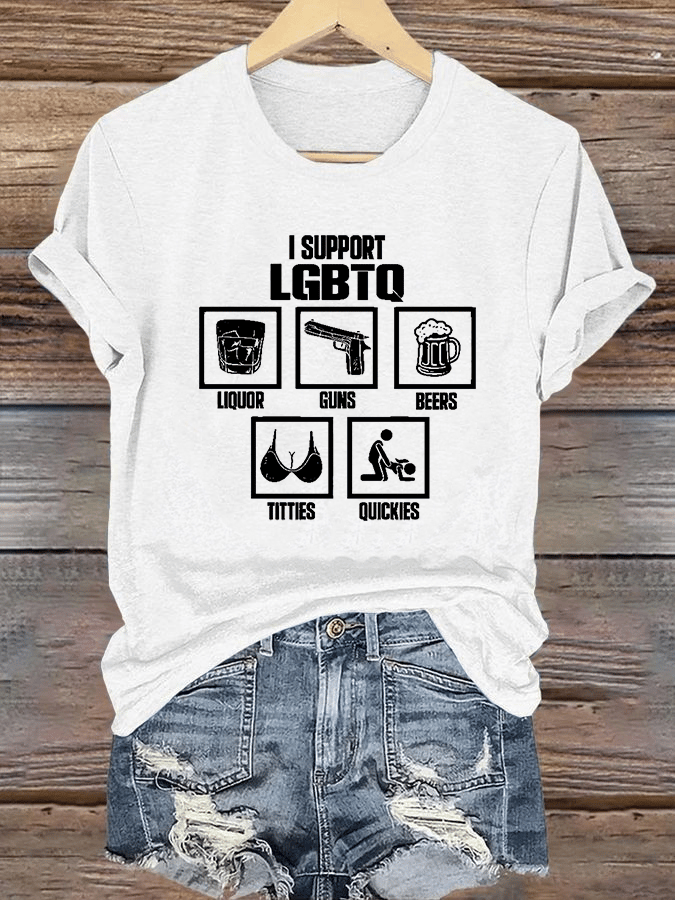 Women's I SUPPORT LGBTQ Printed T-Shirt