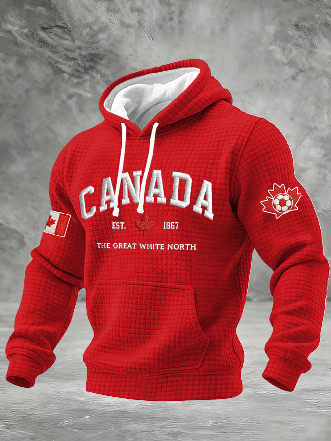 Men's Casual Canadian Football Fan Plaid Sports Shirt
