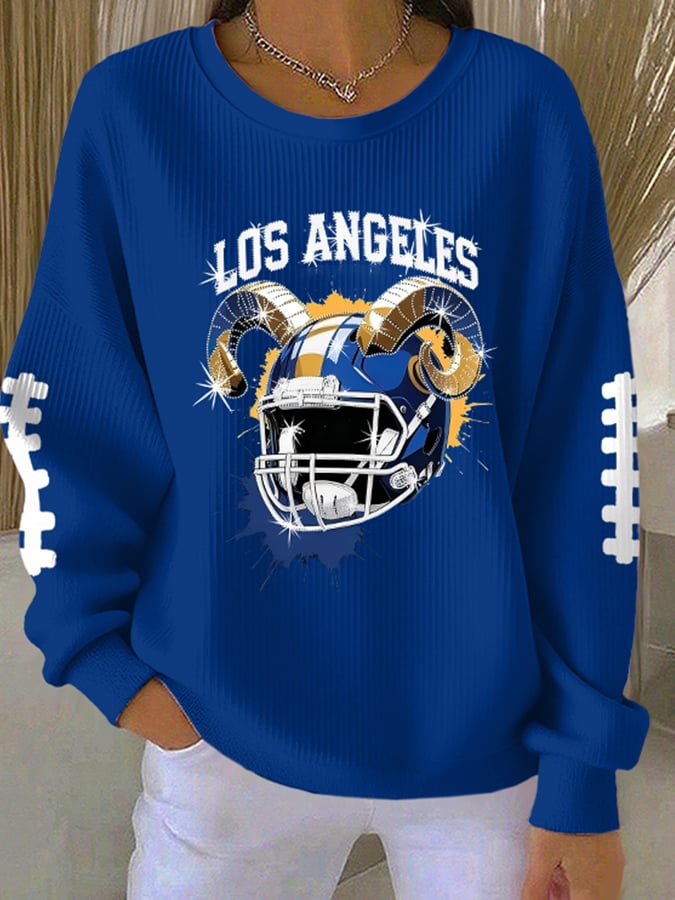 Women's Rugby Print Casual Long Sleeve Top