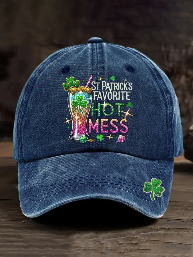 Unisex St. Patrick's Favorite Hot Mess Printed Casual Hat