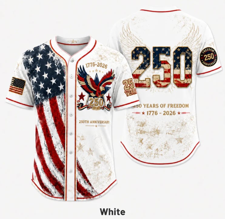 America 250th Anniversary Baseball Jersey - 1776-2026 Patriotic Freedom Shirt