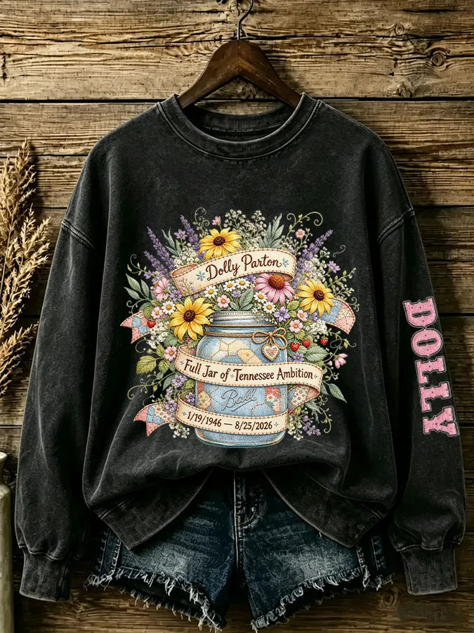 Women's Country Music Legend Tribute Print Casual Sweatshirt