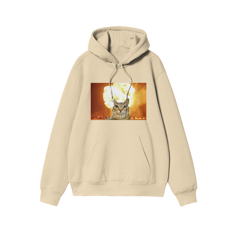 Unisex Funny Cat Print Hoodie