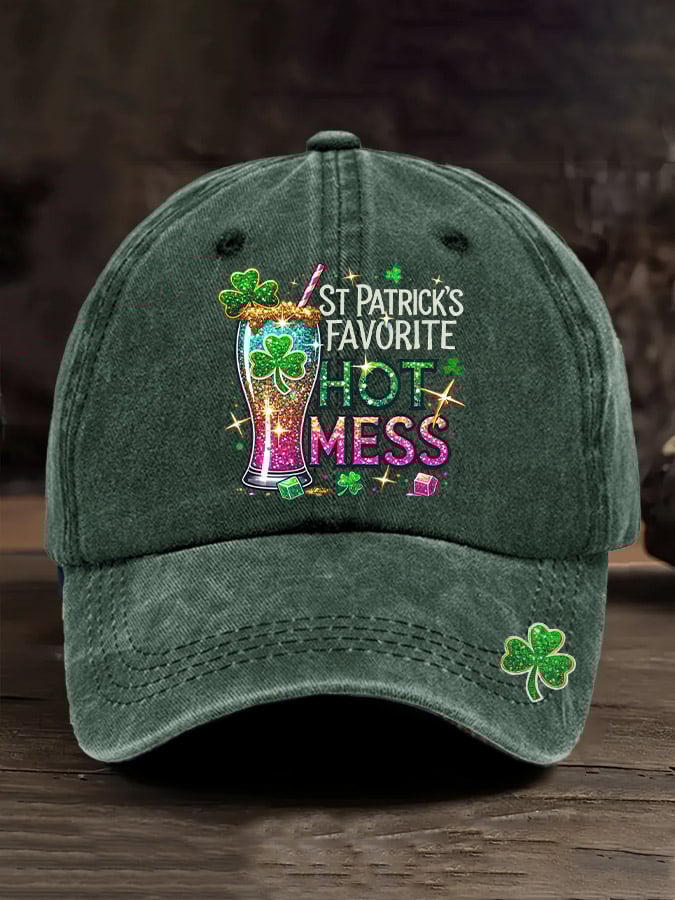 Unisex St. Patrick's Favorite Hot Mess Printed Casual Hat