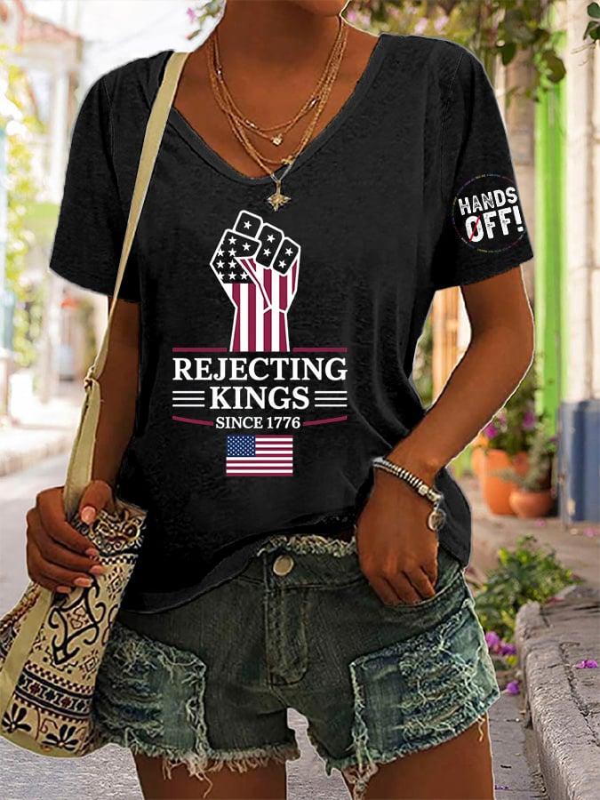 🔥Buy 3 Get 15% Off🔥Women's Casual Retro Reject The King Print T-Shirt