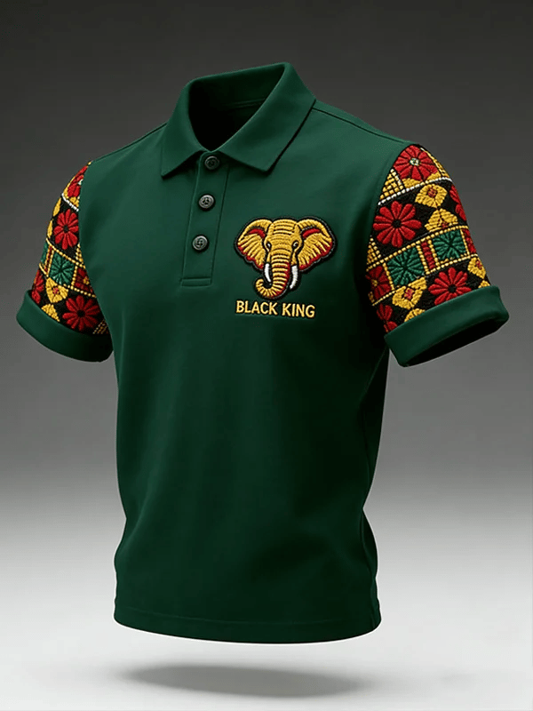Men's Juneteenth Print Short-Sleeve Polo Shirt