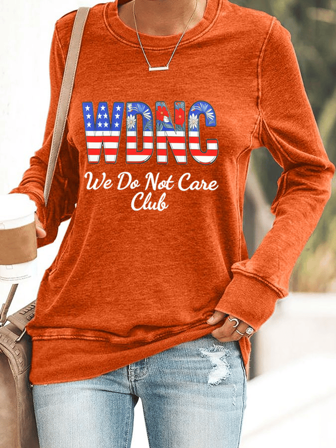 Women's Retro Funny Proud Member Of Club We Do Not Care Menopause Perimenopause Print Knitted Tops