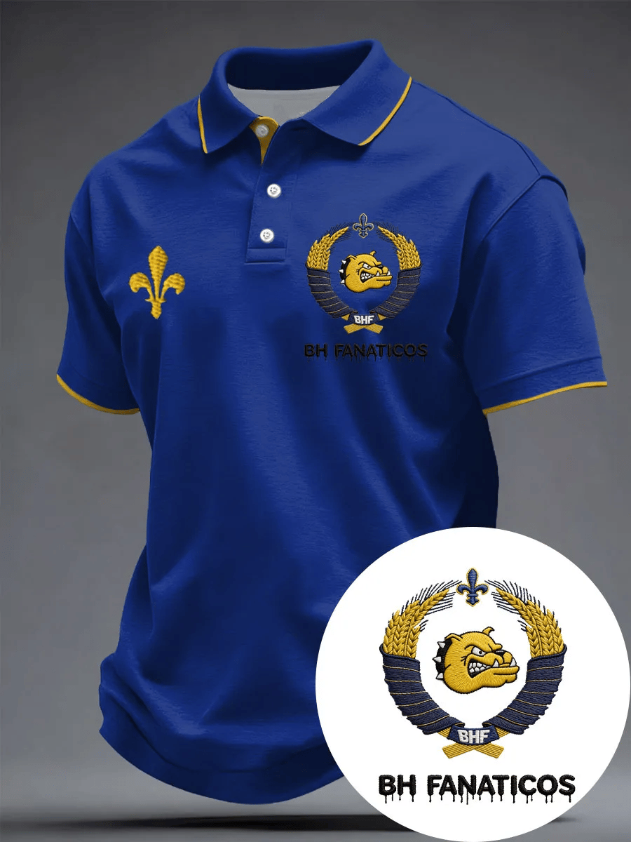 Men's Soccer Print Casual Polo Shirt