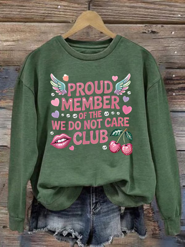 Women's Retro Funny Proud Member Of Club Menopause Perimenopause Print Sweatshirt