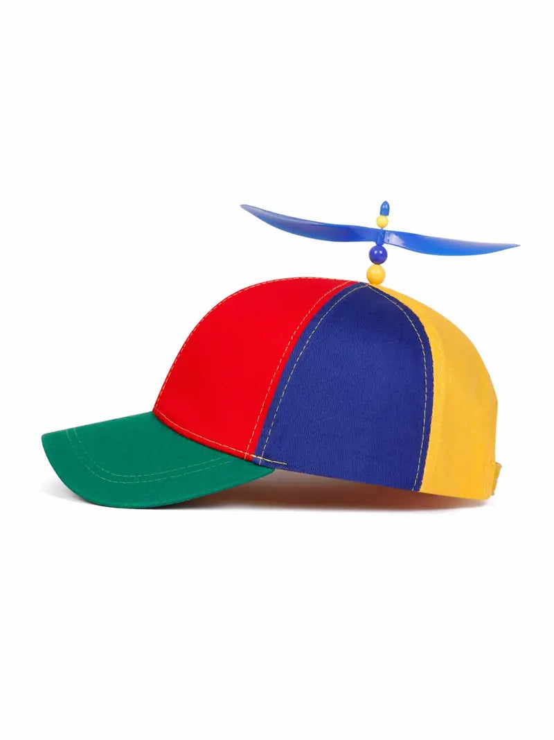 Rainbow Helicopter Propeller Hat, Unisex Adjustable Novelty Cap
