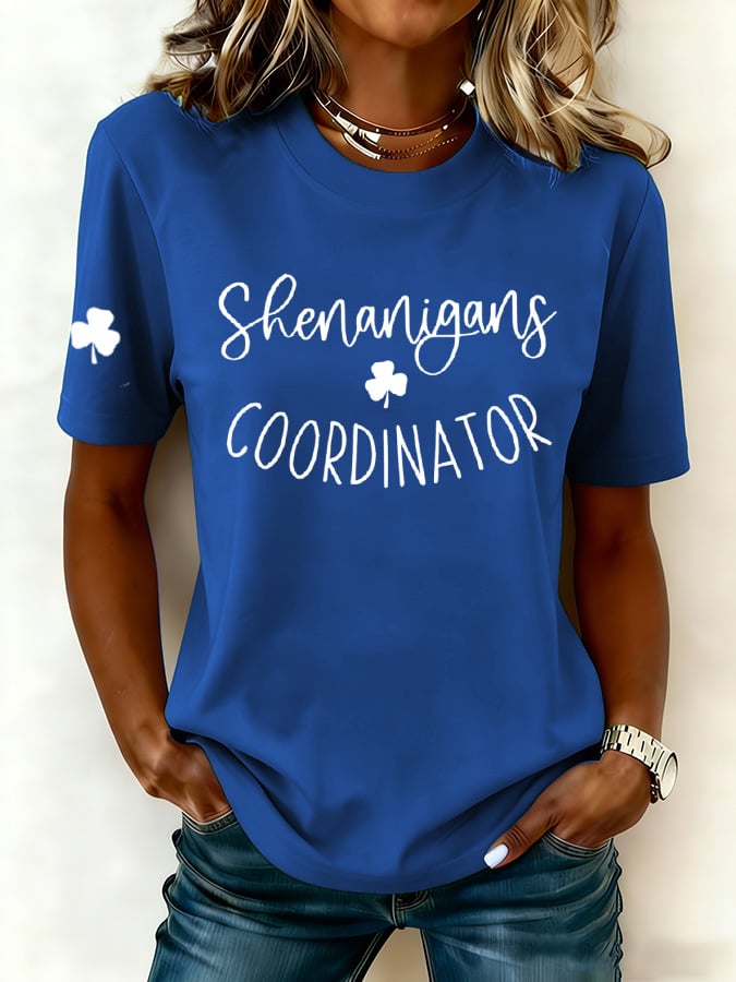 Women's Shenanigans Coordinator Printed Casual T-shirt
