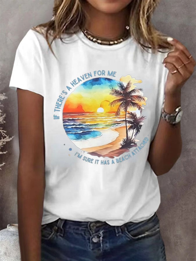 Women's Music Lover Printed Short-Sleeved T-Shirt